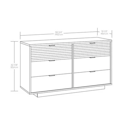 Cómoda de madera Sauder East Rock Engineered en acabado roble ceniza Foto 1 de 4