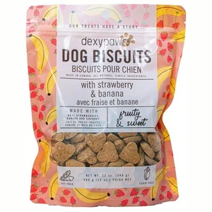 : Strawberry, Banana & Coconut Dog Biscuits - 12oz Bag, Pet Treats, Natural S... - Picture 1 of 7