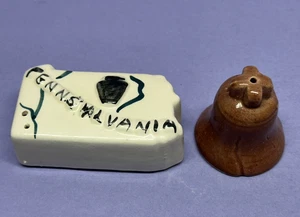 Vintage Parkcraft Pennsylvania State Glocke Salz & Pfefferstreuer Seitenblick 1950er - Bild 1 von 6