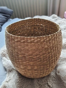 Boho Bast Holz Deko Korb Körbchen Aufbewahrung Höhe ca. 18cm , D° ca 16cm - Bild 1 von 2