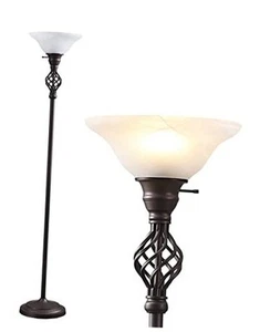 Torchiere Floor Lamp for Living Room, LED Standing Reading Light for Bedroom - Picture 1 of 7