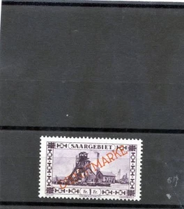 Saar Sc O25v (MI D20XIX) ** F-VF NH 1927 1F BR VIOLETT "OVERPRINT POINT IN E" 150 $ - Bild 1 von 1