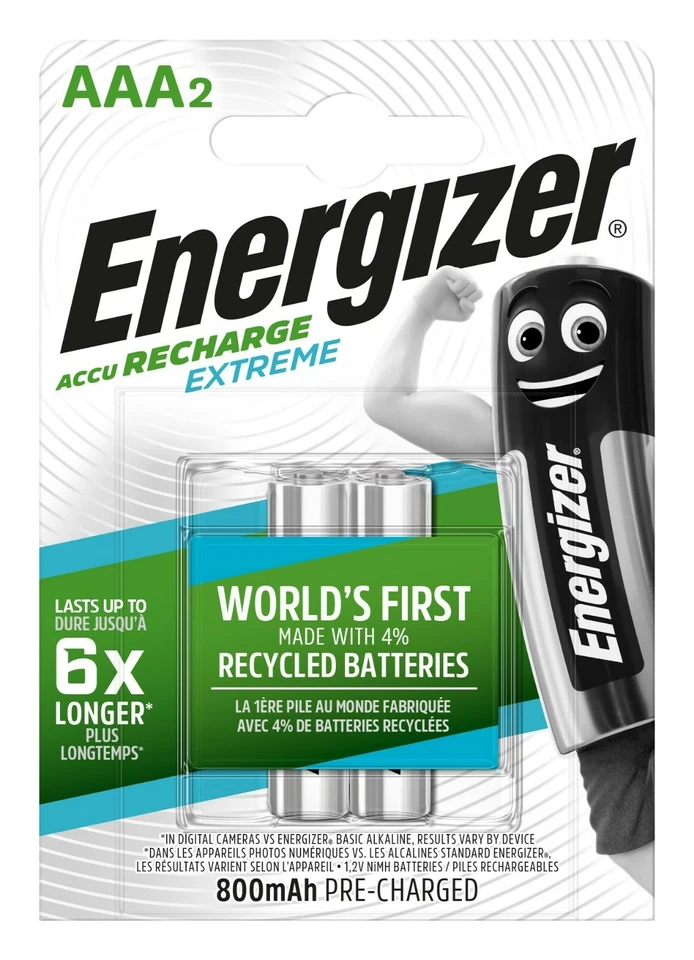 2 x Energizer 800mAh Extreme NiMh Akku Accu AAA Micro HR03 1,2V DECT Telefon   - Bild 1 von 2