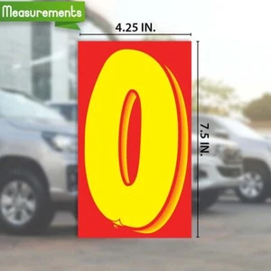Versa-Tags Pegatinas Concesionario de Automóviles 3 Paquetes 7 1/2 Pulgadas ROJO AMARILLO - Imagen 1 de 16