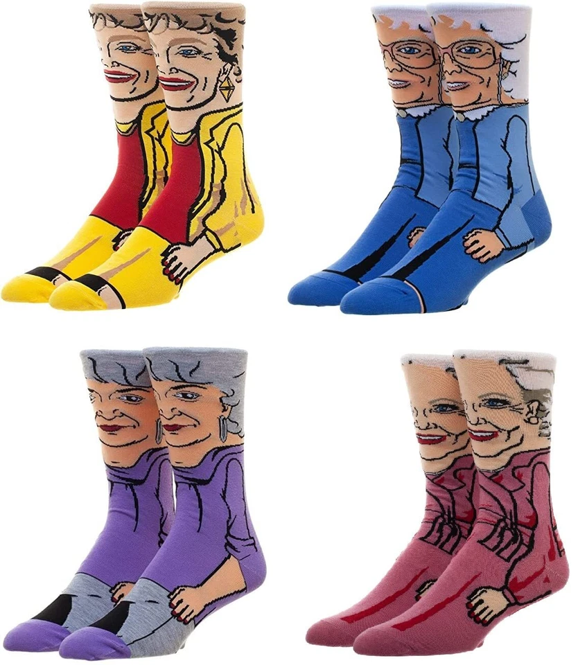 Golden Girls Set of 4 Men's Crew Socks - Sophia Blanche Rose Dorothy - Image 1 of 1