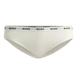 Calzoncillo de cintura con logotipo de jersey elástico de BOSS para mujer - blanco abierto - Imagen 1 de 8