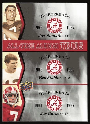 2012 Upper Deck University of Alabama #ATAT-NSB Ken Stabler Joe Namath Barker - Image 1 of 2