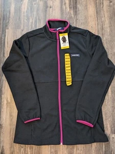 NWT Lands End Womens Black/Pink Grid Performance Waffle Fleece Size Medium - Picture 1 of 10