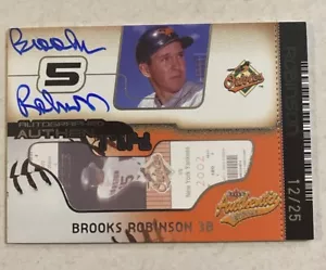 2002 Fleer Authentix Auto Unripped Brooks Robinson #AA-BR Auto HOF /25 RARE - Picture 1 of 5