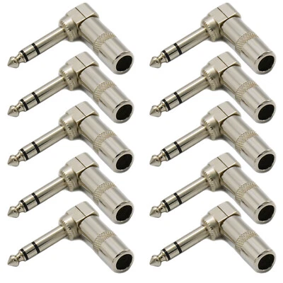 10,1/4 Stereo Plug TRS Right Angle 90 degree phone Connector - Image 1 of 4