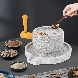 Manual Mill Grinder Kit Granite Flour Grain Seed Spices Wheat Spelt Ryes Corn US - Picture 1 of 24