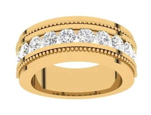 Men's Engagement Ring I2 G 1.65 Carat Natural Round Cut Diamond 14K Yellow Gold - Picture 1 of 9