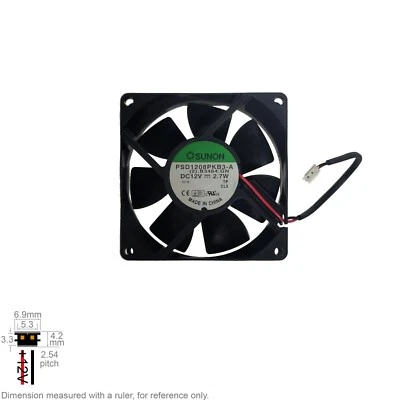 Fan Muffin Cooling DC 12V DC12V 12VDC  80mm 80x80x20 Sunon PSD1208PKB3-A F9712E - Image 1 of 3