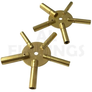 CLOCK WINDING KEYS ALL SIZES BRASS SPIDER STAR PAIR: ODD AND EVEN 2-11 CLOCK KEY - Picture 1 of 4