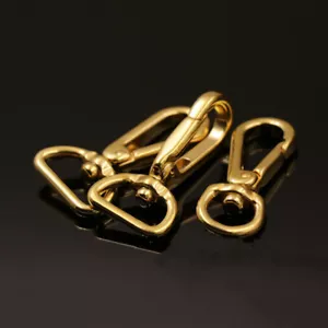 2X Solid brass bag luggage snap hook clip lobster clasps Trigger key swivel part - Foto 1 di 14