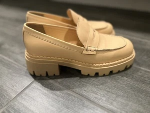 Mocasín Free People Lyra Suela Cuero Tostado Azafrán Plataforma Mujer Nuevo Talla 9 - Imagen 1 de 6