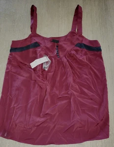 womens NEW NWT burgundy black TANK TOP WORK GOING OUT WEAR medium  26.00 msrp - Picture 1 of 2