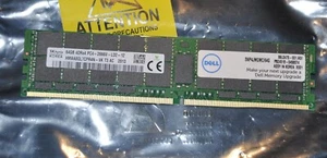 Dell SNP4JMGMC/64G A9781930 4DRX4 64GB DDR4 ECC RAM PC4-2666V Server Memory - Picture 1 of 3
