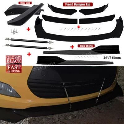 For Pontiac Grand Prix Front Bumper Lip Spoiler Splitter+Side Skirt+Strut Rod Foto 1 de 4