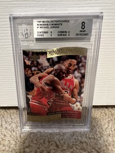 1997-98 Collector’s Choice Memorable Moments #1 Michael Jordan BGS Graded 8