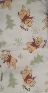 DISNEY Winnie SANTA Pooh BEAR FLANNEL Receiving BLANKET 30x30" HOLIDAY TREES - Picture 1 of 2