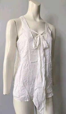 Club Monaco Sleeveless 100% Silk Tank Top Blouse Women's Size M NWT $89 White  - Image 1 of 4