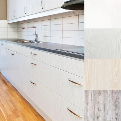 10€/m² Klebefolie Holzoptik weiß Möbelfolie Selbstklebende Folie Möbel Küche Tür - Bild 1 von 4