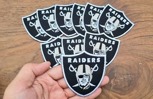 Lot Of 10 Las Vegas Raiders Iron On Patches Football Shield Logo Size 3.0 x 3.0" - Picture 1 of 8
