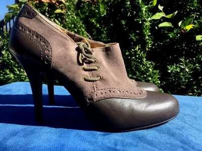 CIRCA JOAN DAVID Botas de Abuela Sillín Oxfords SEXY Mujer Tacones Altos Zapatos Talla 8 Foto 1 de 4