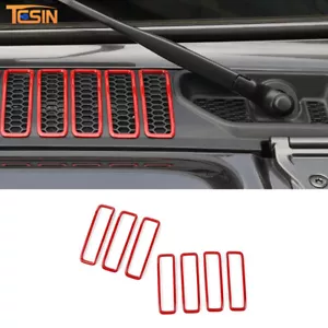 Engine Hood Vent Scoop Air Inlet Decals Overlay For Jeep Wrangler JL JT 18+ Red - Picture 1 of 9