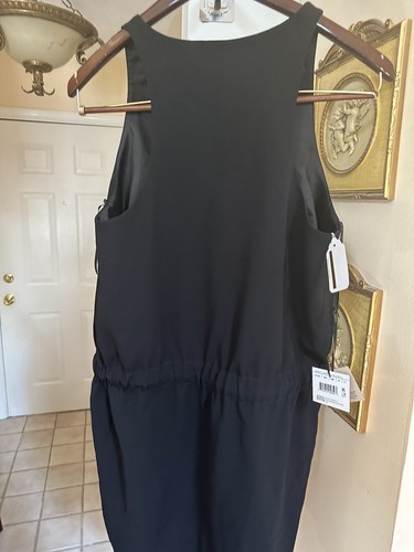 Nuovo abito nero con cordini Moschino collo a V taglia 12 ret 595