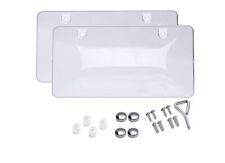 2pcs Car License Plate Frame Cover Hood Rear Bubble Shield Tag Clear For Mazda