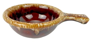 HULL Soup Bowl w/Handle Oven Proof Brown Drip Glaze Unmarked USA - Picture 1 of 6