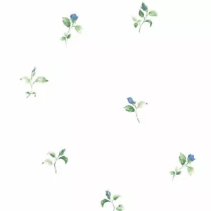 Smita Tapete Fiorellini 52718 Rosen Blüten Blumen blau weiß Vinyltapete Vinyl - Bild 1 von 1
