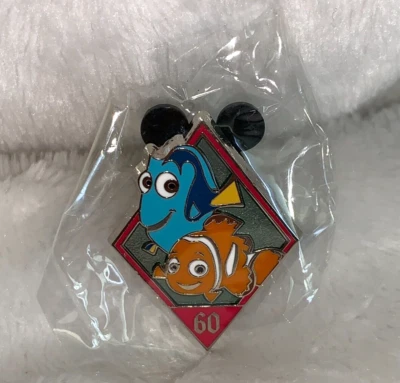 New Disney Disneyland 60th Diamond Celebration Nemo & Dory Mystery Pin - Image 1 of 4