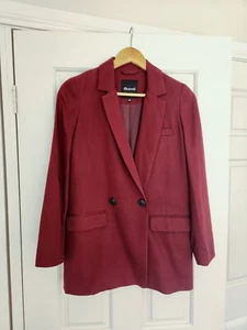 Madewell Drapeweave Caldwell Double-Breasted Blazer Cabernet Size XS - Picture 1 of 16