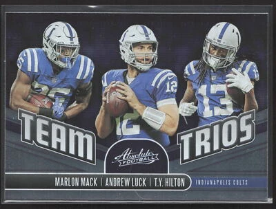 2019 Panini Absolute #TT-IC Andrew Luck / Marlon Mack / T.Y. Hilton Trios Colts - Image 1 of 2