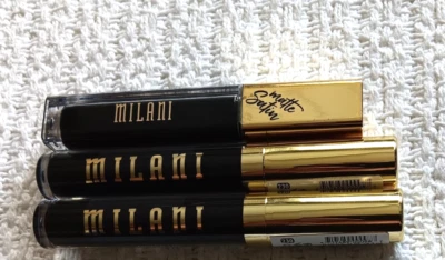 Milani Black Lipgloss Lot Matte Satin 13 Leather 230 Villain Era Stay Put Lip - Image 1 of 4