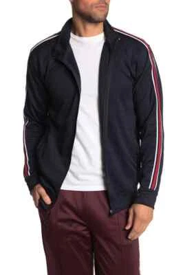 Burnside 条纹袖漏斗领夹克,海军蓝,尺寸 XL — 第 1/3 张图片