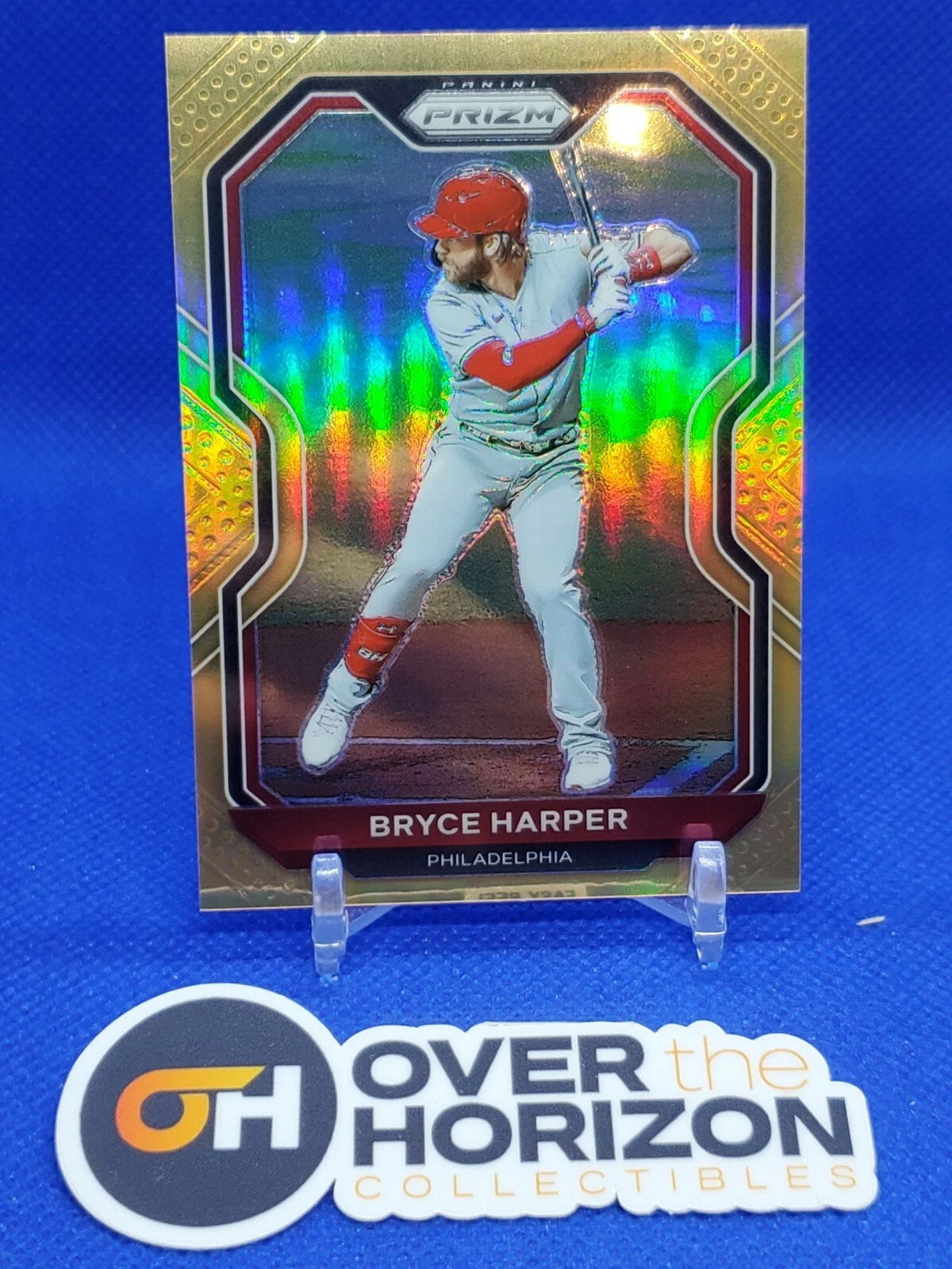 2021 Prizm Bryce Harper Tier II Neon Orange Prizm /100 Phillies