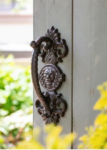 1 Cast Iron Lion Head Antique Style Barn Door Gate Pulls Cabinet Handles Cover