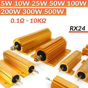 5W/10W/25W/50W/100W/200W/300W/500W Golden Aluminium Load Resistor Wirewound RX24 - Picture 1 of 9