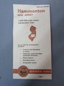 USGS Topographic Map 1984 Survey Hammonton New Jersey - Picture 1 of 2