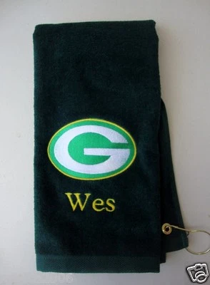 Toalla de golf/boliche bordada personalizada Green Bay Packers NFL Foto 1 de 2