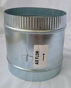Backdraft Damper 6" Galvanized Steel HVAC Vent Duct Check Valve Inline Connector - Picture 1 of 11