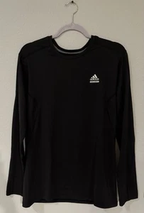 Men’s ADIDAS Techfit Climalite Compression Run Black Long Sleeved Shirt Size M - Picture 1 of 4