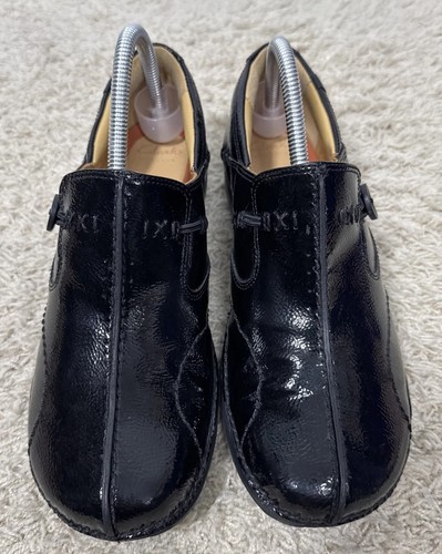 Mocassini scarpe mocassini Clarks destrutturati senza passanti neri in vernice misura 8 5