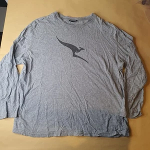 Faded - Qantas Business Class Pyjama Top Unisex Size L Grey Kangaroo Long Sleeve - Picture 1 of 8
