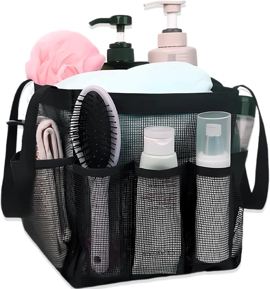 Mesh Shower Caddy Portable Dorm Room Essentials 8-Pocket Bathroom Organizer - Image 1 of 3
