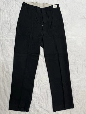 Hombre Deadstock 1890’s Pantalones de Lana Hebilla Trasera Botón Mosca 34 X 32 Negro Nuevo de Lote Antiguo Foto 1 de 4